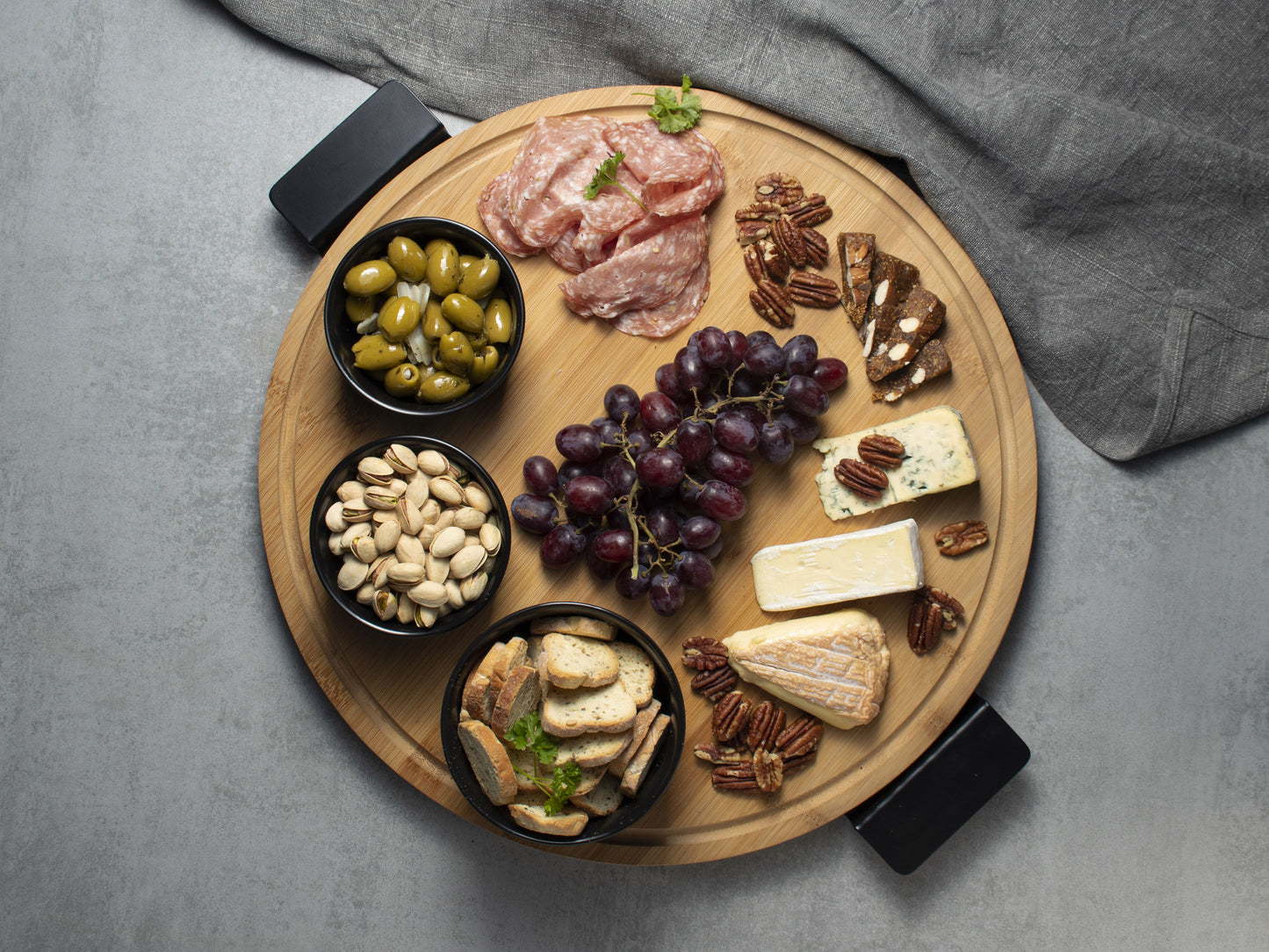 Ronde bamboe tapasplank (42cm)