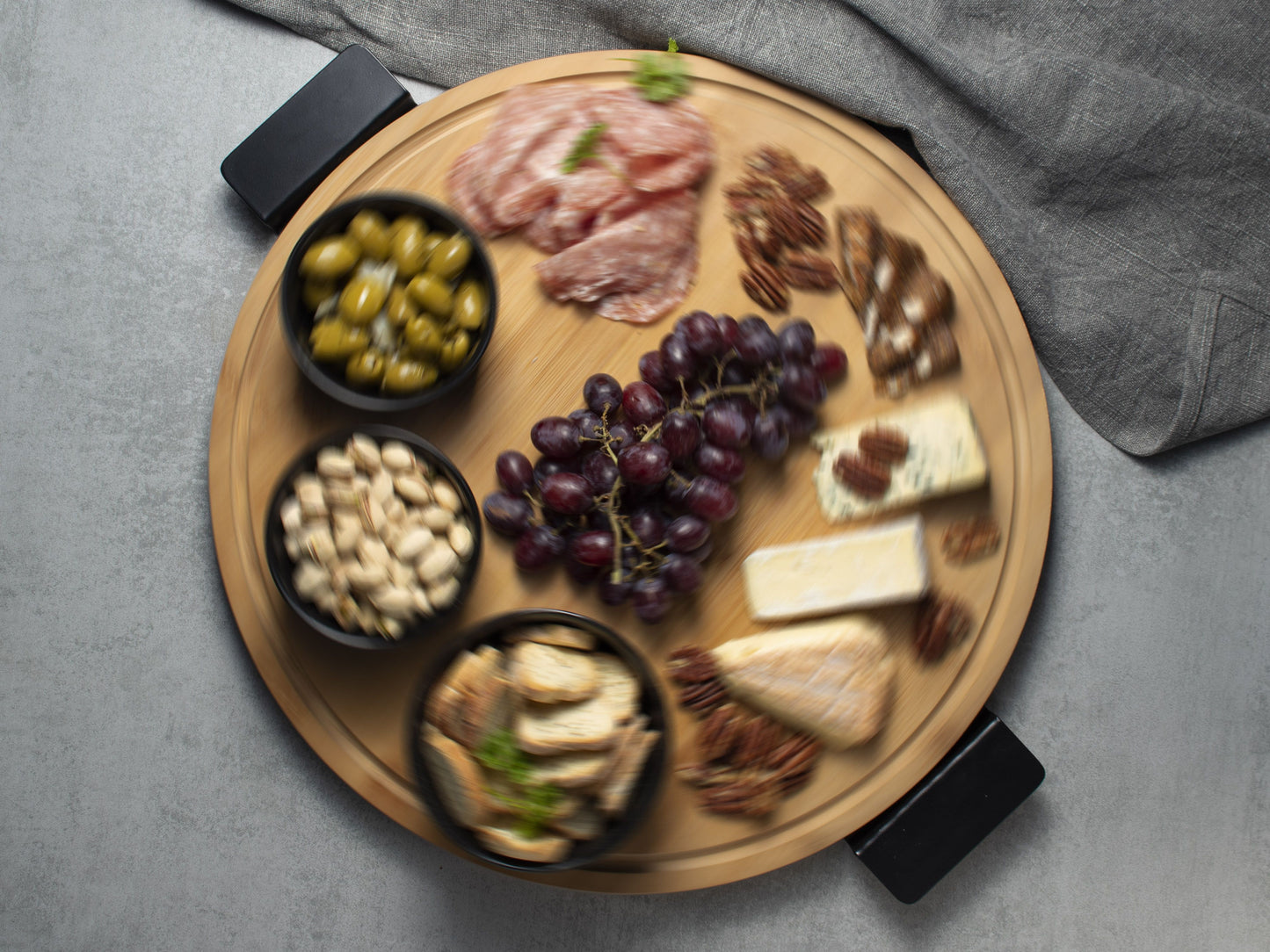 Ronde bamboe tapasplank (42cm)