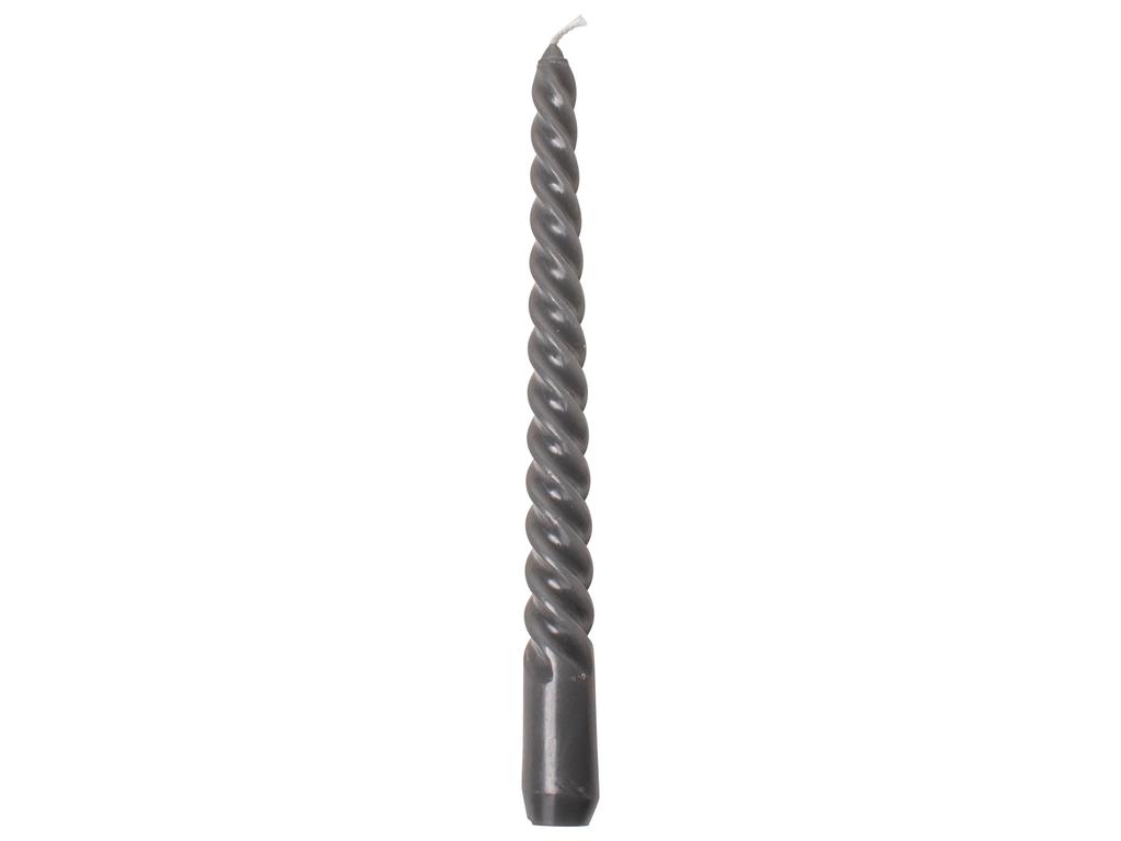 Swirl Dinerkaarsen Set/3 stuks Grijs 25cm