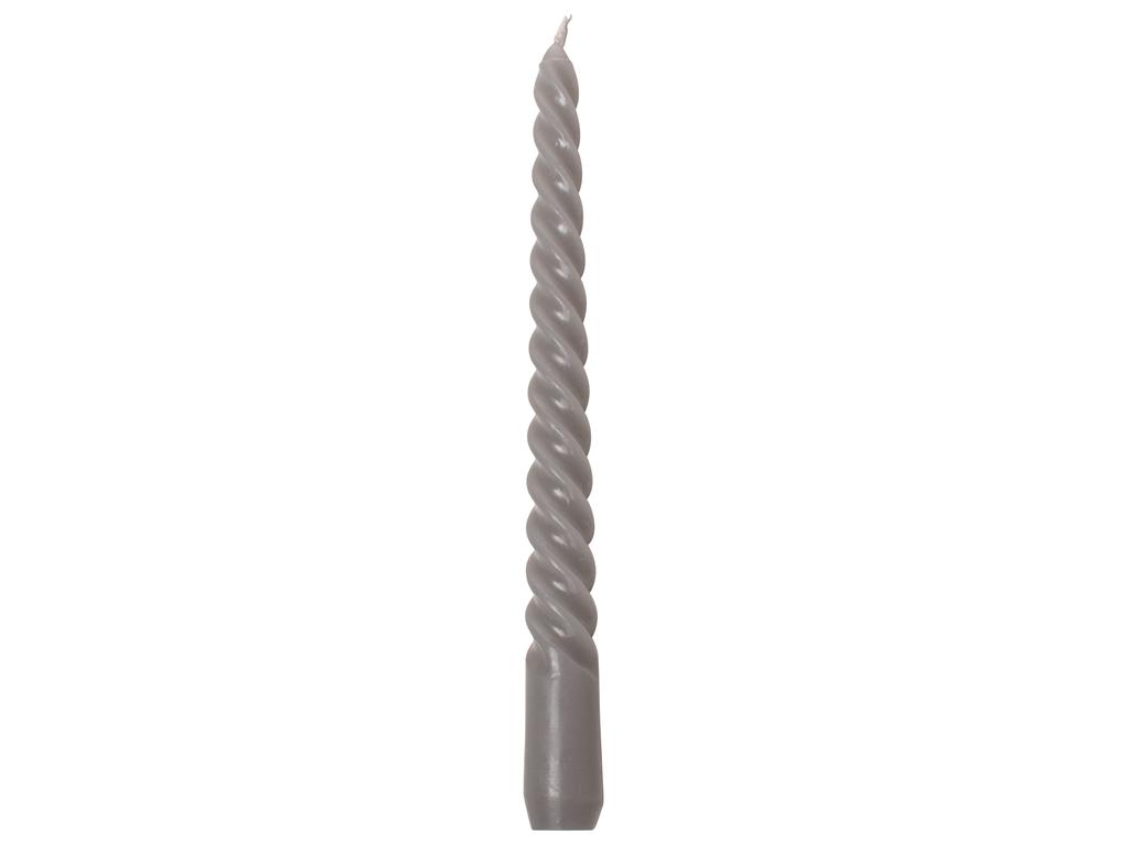 Swirl Dinerkaarsen Set/3 stuks Grijs 25cm