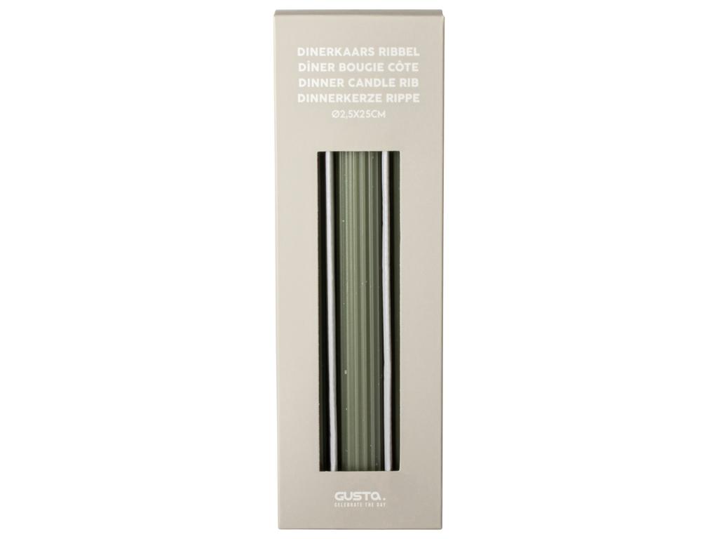 Groene ribkaarsen I Set/3 stuks