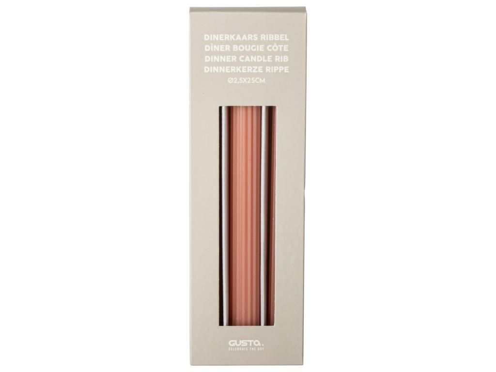 Roze ribkaarsen I Set/3 stuks