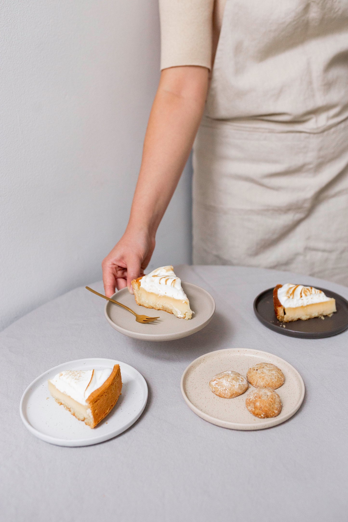 Set van 4 keramische dessertborden