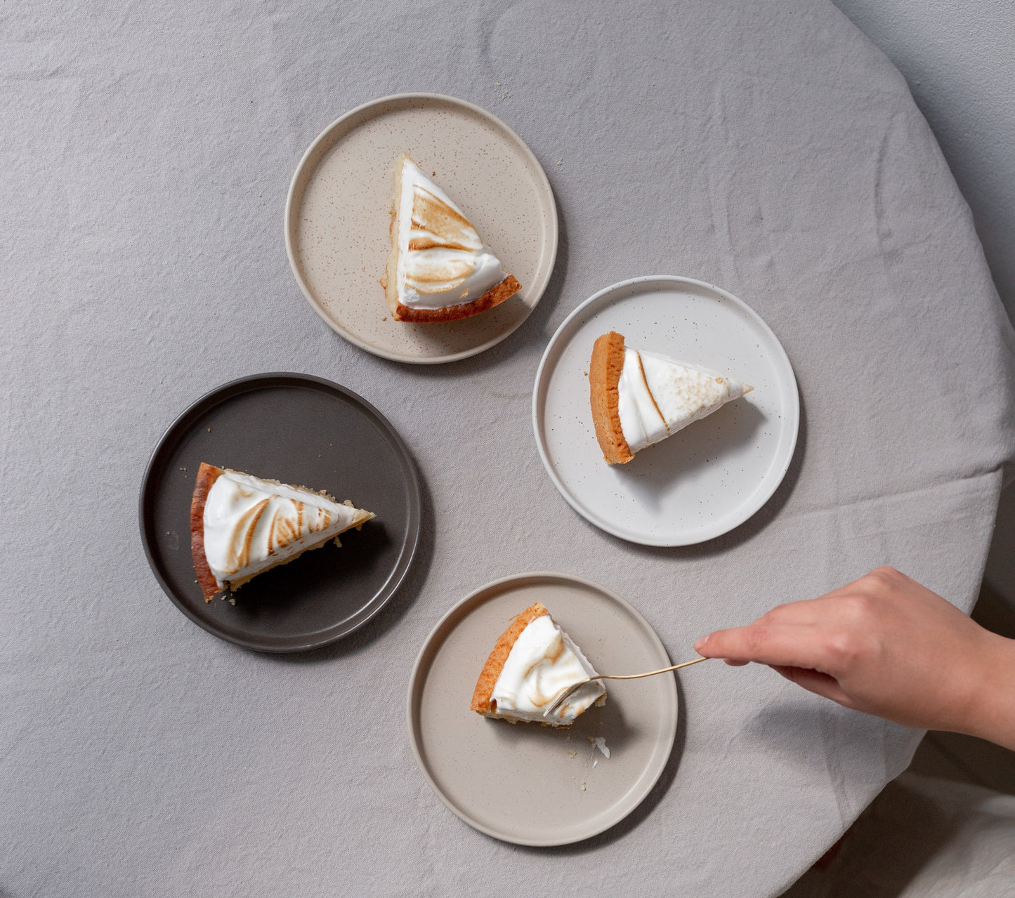 Set van 4 keramische dessertborden