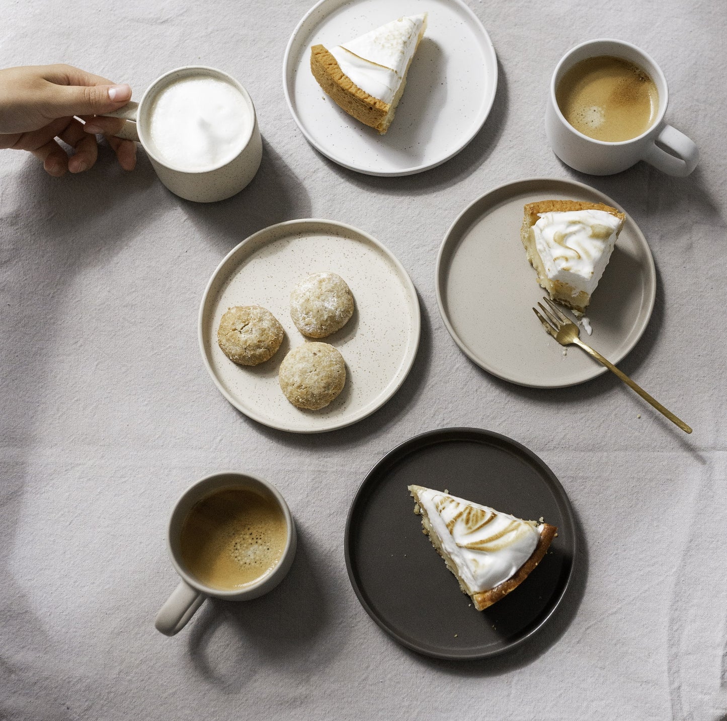Set van 4 keramische dessertborden