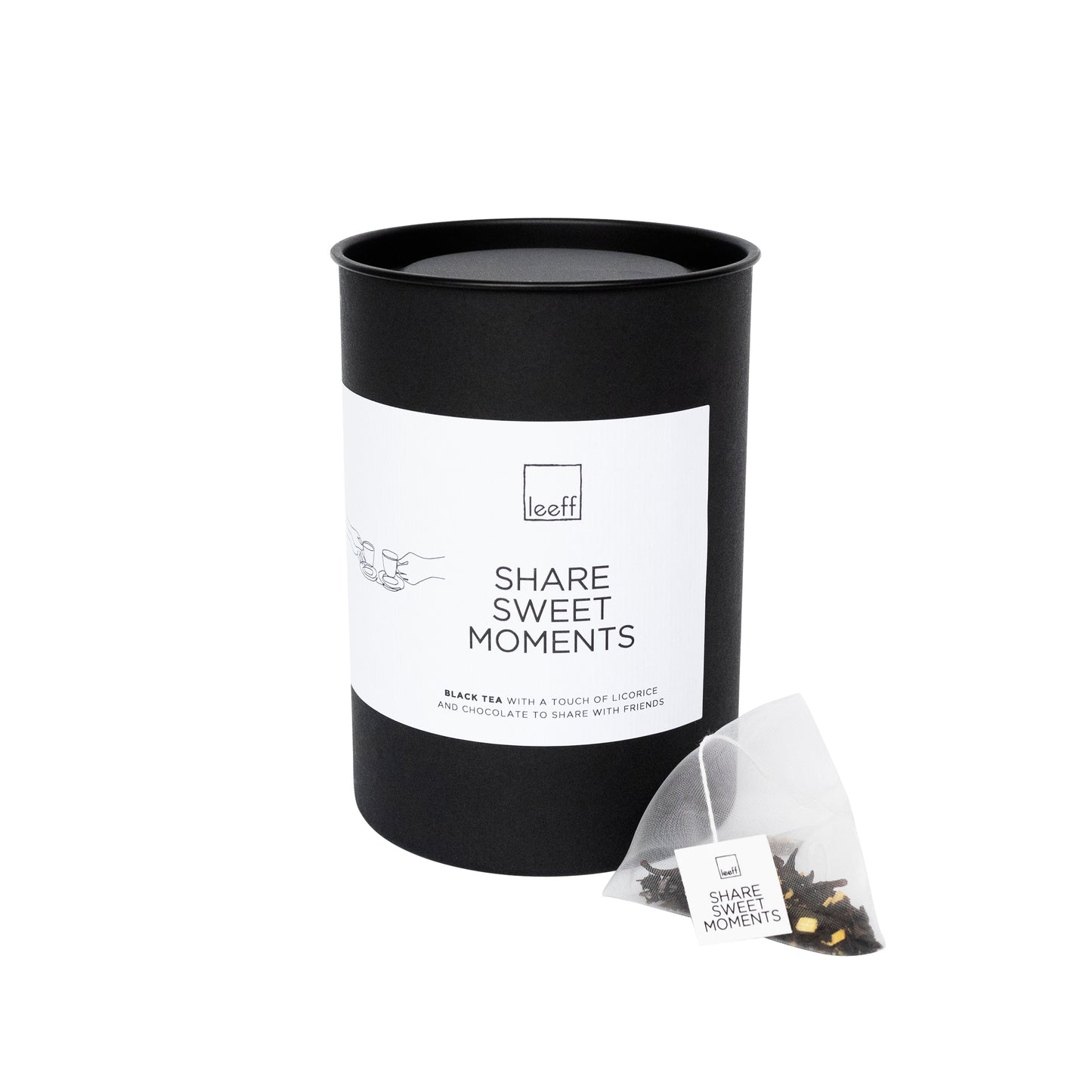 Koker met 20 zakjes zwarte thee 'Share sweet moments'