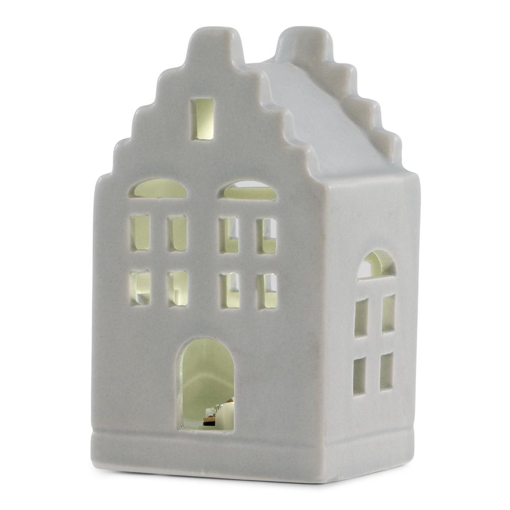 Grijs LED huisje in keramiek
