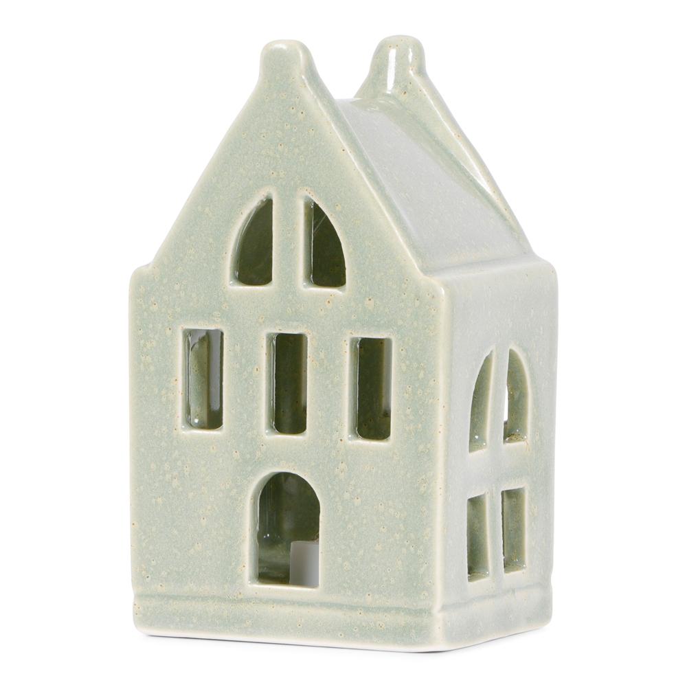 Groen LED huisje in keramiek
