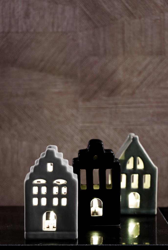 Groen LED huisje in keramiek