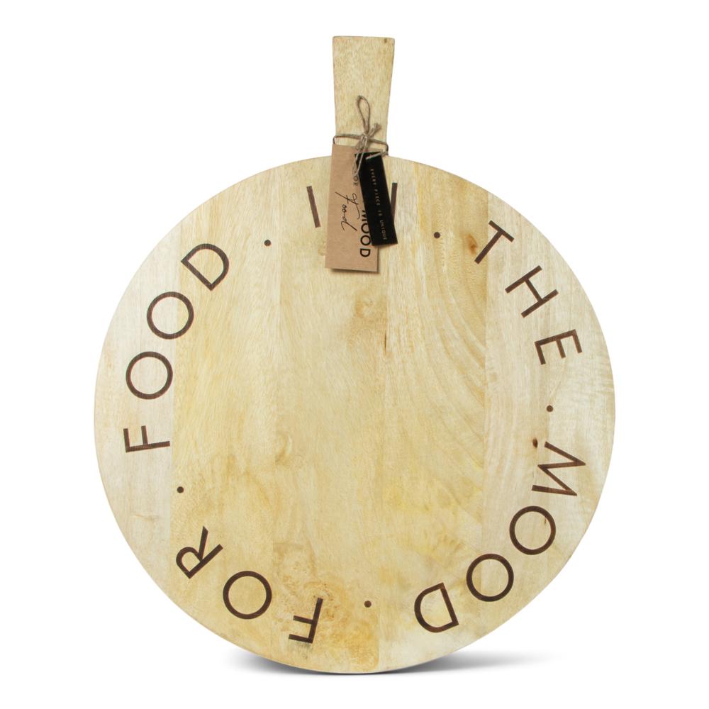 Ronde serveerplank 'the mood for food"