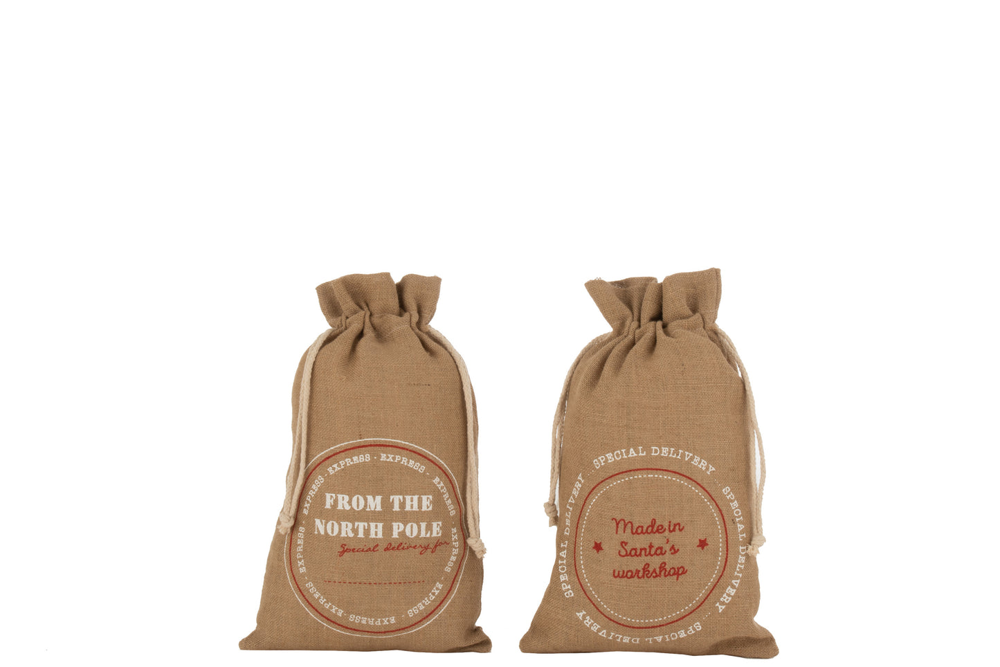 Kerstzak in jute