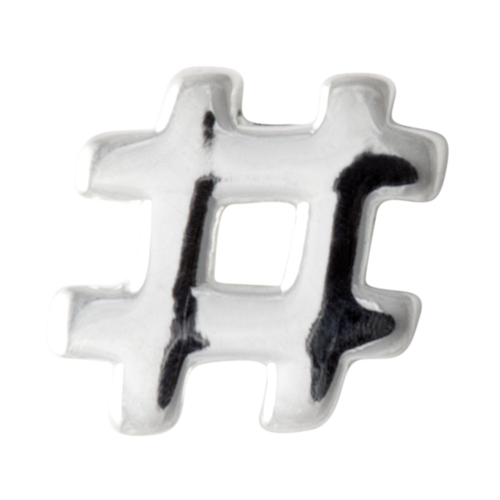 LULU - Oorbel Hashtag # (zilver)