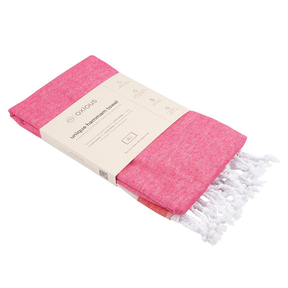 Oxious Hamamdoek Rood,Roze,Beige (200 x 100cm)