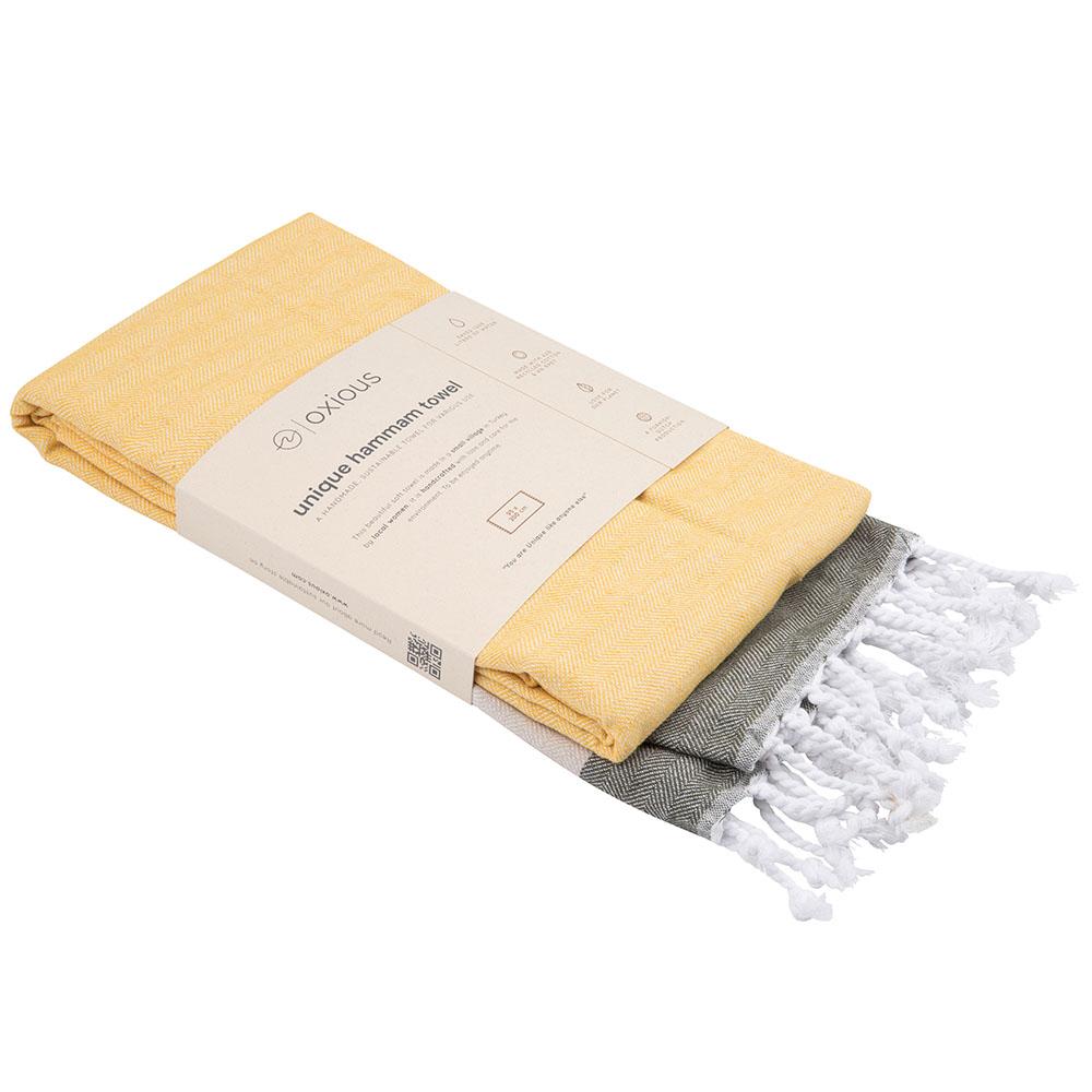 Oxious Hamamdoek Geel, naturel, beige (200 x 100cm)