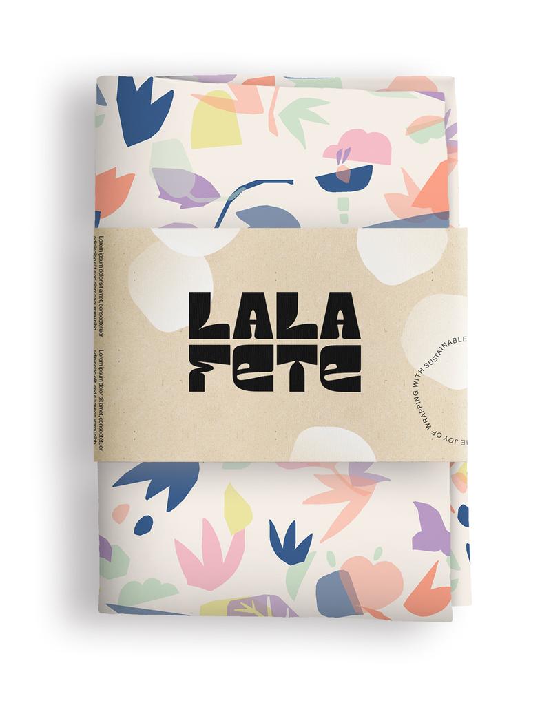 Verpakkingsdoek in recycled PET 'Fleurs Lila'