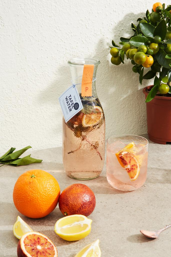 Tafelwater karaf citrus munt en blauwe bes