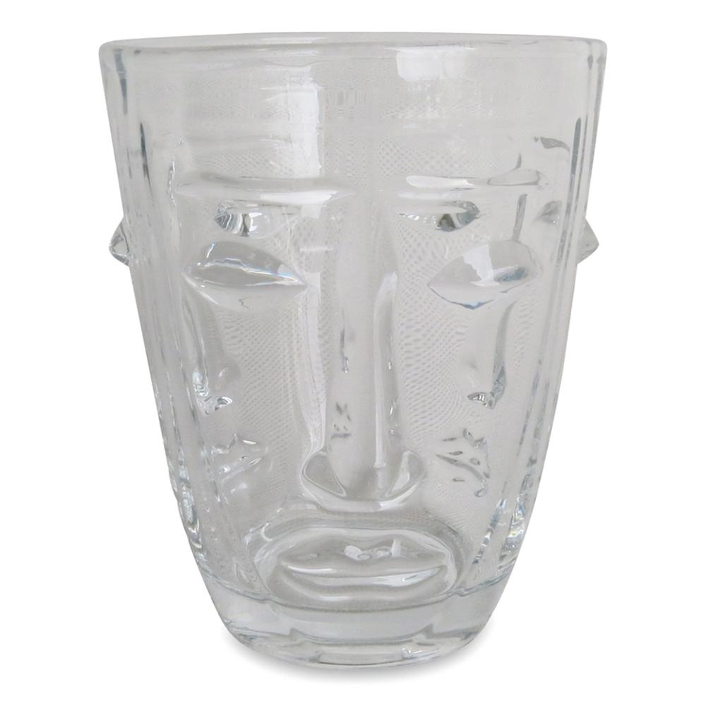 Drinkglas met gezicht I Helder