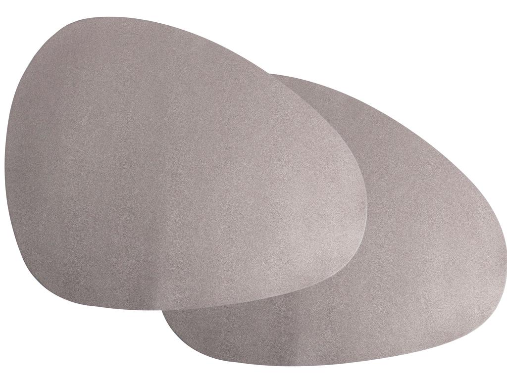 Set van 2 placemats I Zilver namaakleder