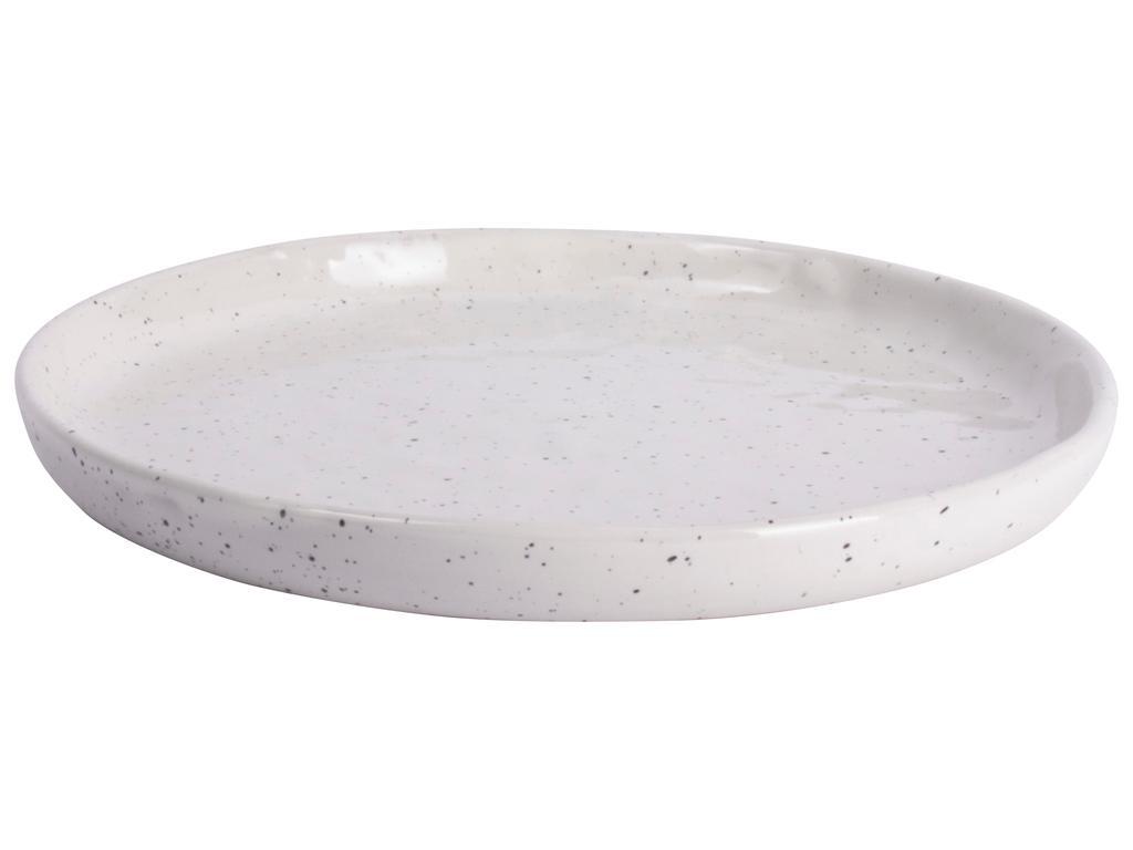 Wit dessertbord met spikkel Ø15,3cm