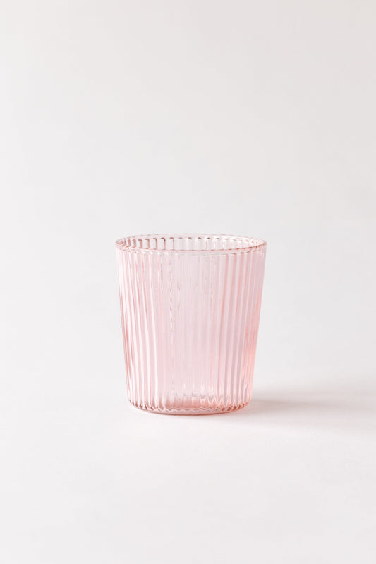 Paveau geribbeld glas I Pink