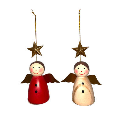 Kerstdeco I Hanger houten engel