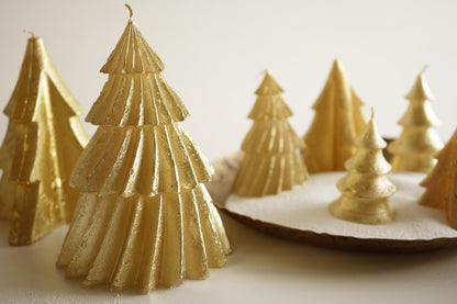 Kerstdeco I Kaars kerstboom Windy wit & goud