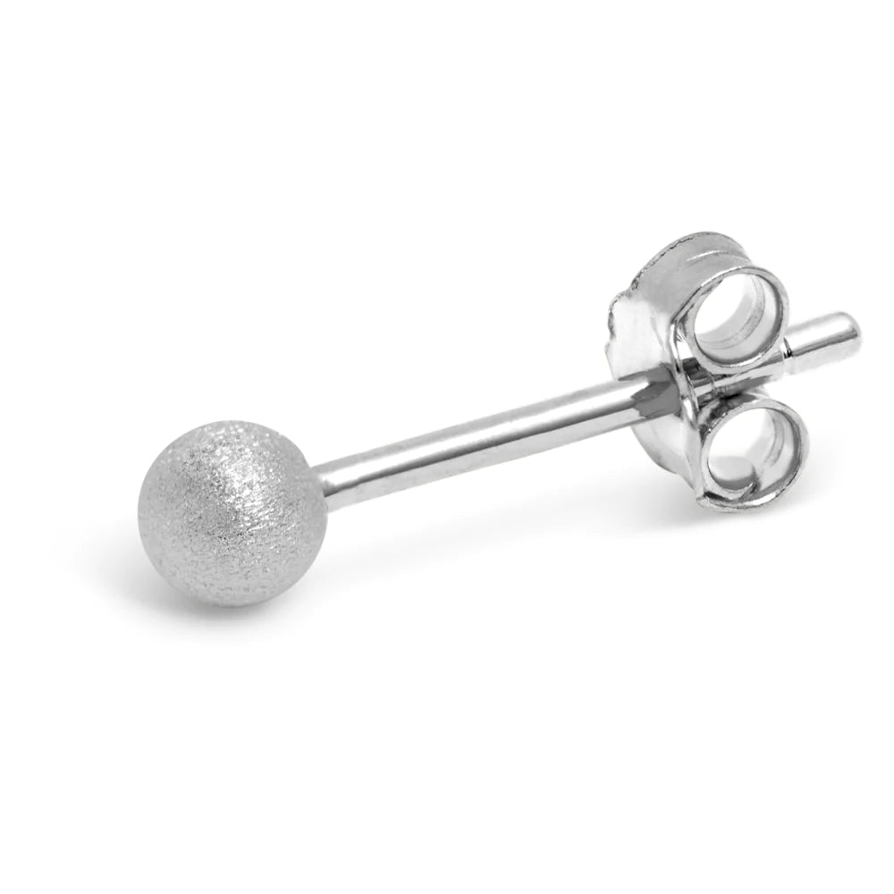 LULU - Oorbel Ball brushed (zilver)