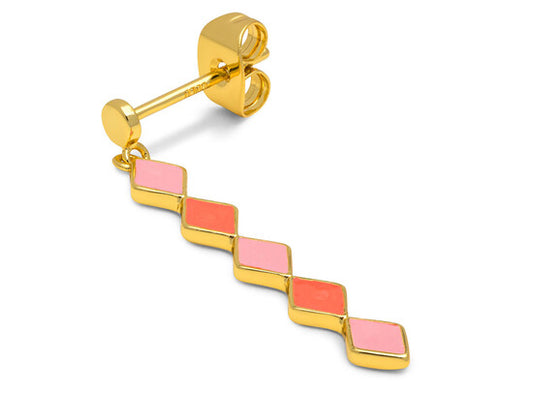 LULU -  Oorbel Confetti Long Light Pink
