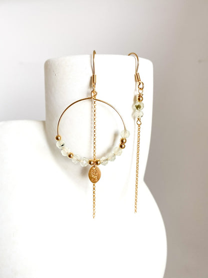 MP Oorbellen | Gold Pastel Green