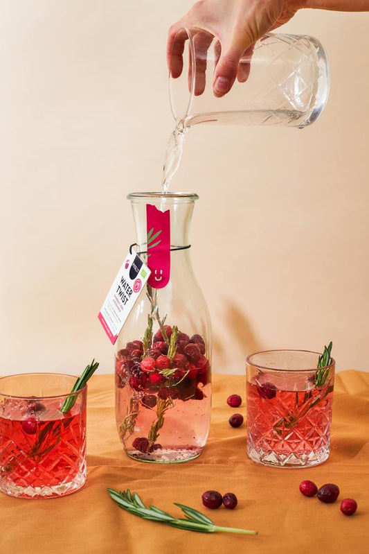 Karaf voor tafelwater Cranberry Kers Rozemarijn BIO