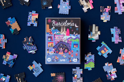 Londji - Dubbelzijdige puzzel Night & day in Barcelona (3-8j)
