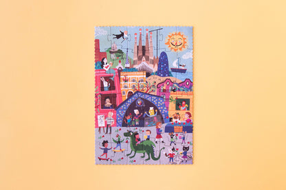 Londji - Dubbelzijdige puzzel Night & day in Barcelona (3-8j)
