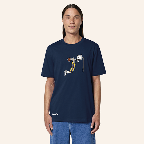 T-Shirt "Basket" donkerblauw