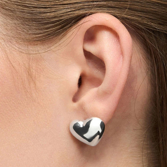 LULU -  Oorbel Bubble Heart | zilver