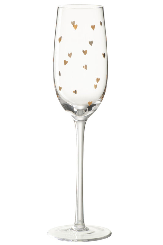 Champagneglas met hartjes