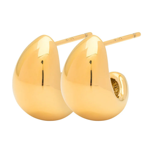 LULU -  Oorbellen Chunky drop hoops | Goud