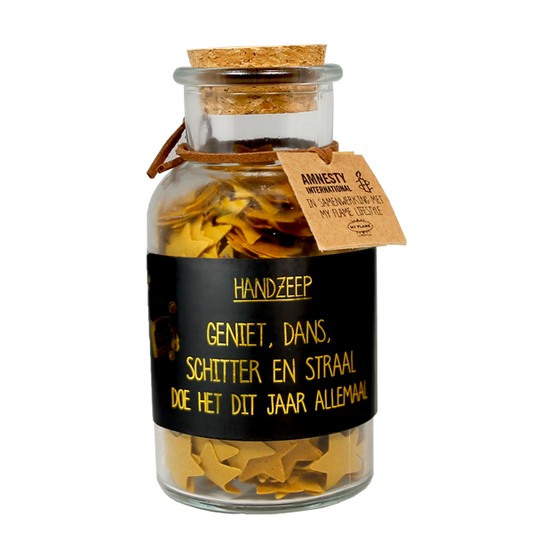 Confetti handzeep | Geniet, dans, schitter, straal. Doe het dit jaar allemaal