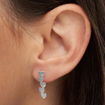 LULU -  Oorbel Connected Hearts | zilver