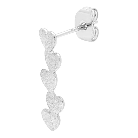 LULU -  Oorbel Connected Hearts | zilver