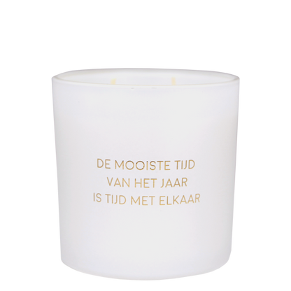 Geurkaars "De mooiste tijd van het jaar is tijd met elkaar"