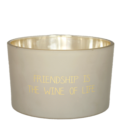 Geurkaars 'Friendship is the wine of life"