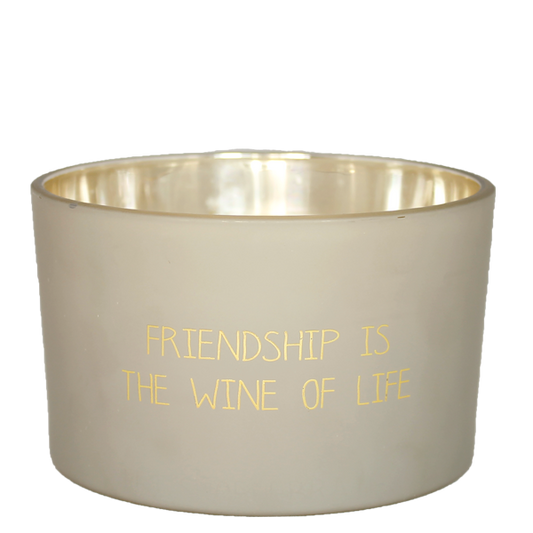 Geurkaars 'Friendship is the wine of life"
