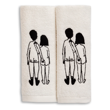 Set van 2 gastendoekjes | Naked couple