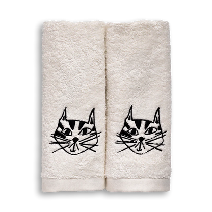 Set van 2 gastendoekjes | Kat