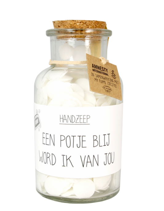 Confetti handzeep "Een potje blij word ik van jou"