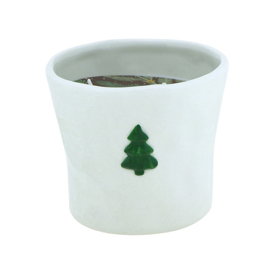 Kaars in keramieken pot | kerstboom