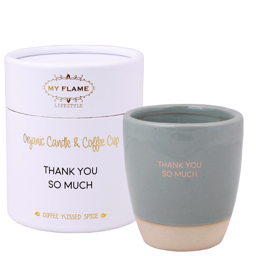 Geurkaars in koffiemok | Thank you so much