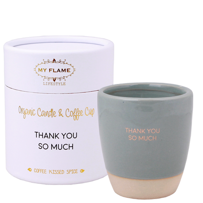 Geurkaars in koffiemok | Thank you so much