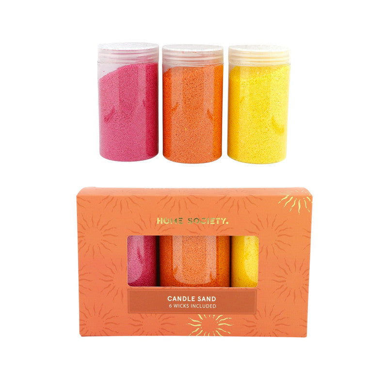 Kaarsenzand | set van 3 kleuren : roos, oranje en geel