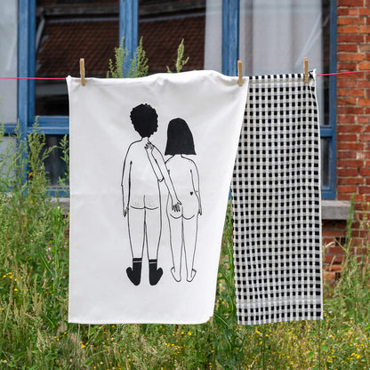 Set keukenhanddoeken | Naked couple